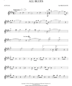 Crescendo Music Manuscript Jazz Blues Favorites Song Book For Alto Sax