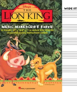 Hal Leonard Music Manuscript Book With Wide Staves - The Lion King