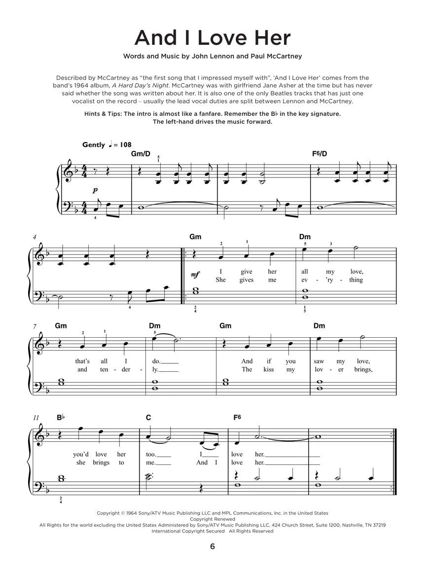 Hal Leonard Manuscript Really Easy Piano - The Beatles Collection 6 Hal Leonard Manuscript Really Easy Piano - The Beatles Collection