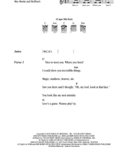 Crescendo Music Taylor Swift Guitar Chord Songbook 3rd Edition Manuscript