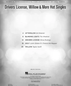 Hal Leonard Drivers License, Willow & More Hot Singles Manuscript