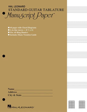 Hal Leonard Guitar Tablature Manuscript Paper Standard 3 Hal Leonard Guitar Tablature Manuscript Paper Standard
