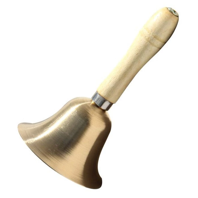 Crescendo Music Percussion QEP Music Brass Hand Bell With Wooden Handle MEDIUM 3 Crescendo Music Percussion QEP Music Brass Hand Bell With Wooden Handle MEDIUM
