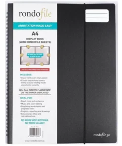 Crescendo Music Rondofile 30P - A4 Music Folder Black Manuscript