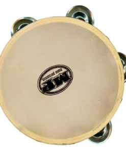 Crescendo Music Percussion 06 Inch Tambourine With 5 Pairs Of Jingles. Wood Rim With Calf Skin, Non-tunable
