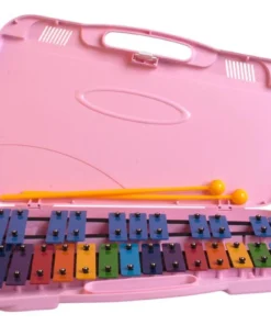 Crescendo Music Glockenspiel 27 Note Angel (Coloured Bars With Pink Case) Percussion