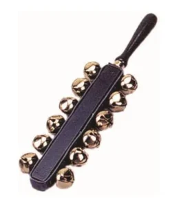 Crescendo Music 12 Sleigh Bells Handheld On Wooden Handle Percussion