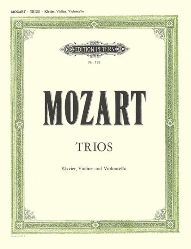 Hal Leonard MOZART Piano Trios Complete Manuscript 3 Hal Leonard MOZART Piano Trios Complete Manuscript