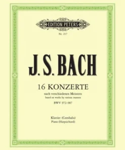 Hal Leonard Manuscript BACH 16 Concertos Based On Works By Various Masters BWV 972-987