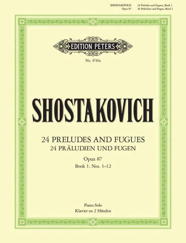 Hal Leonard Manuscript 24 Preludes And Fugues Op. 87 Vol. 1 Nos. 1-12 3 Hal Leonard Manuscript 24 Preludes And Fugues Op. 87 Vol. 1 Nos. 1-12