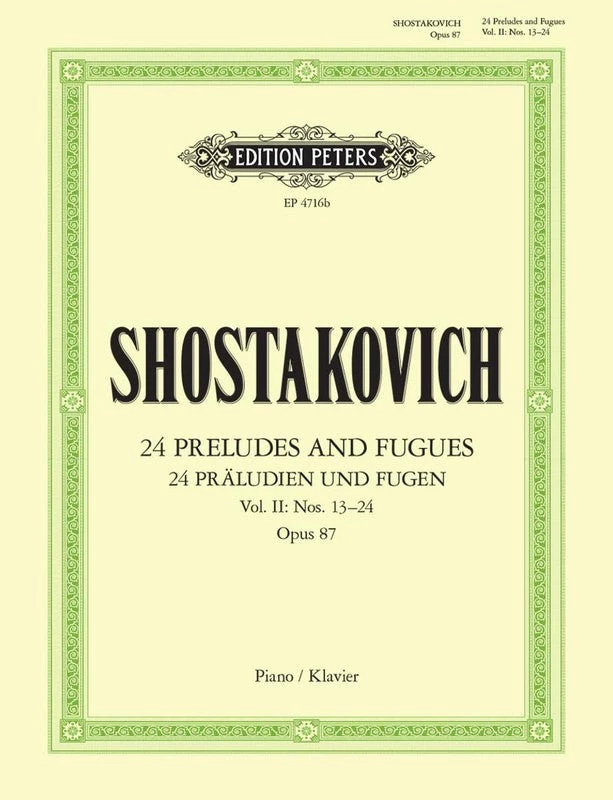 Hal Leonard SHOSTAKOVICH 24 Preludes And Fugues Op. 87 Vol. 2 Nos. 13-24 Manuscript 3 Hal Leonard SHOSTAKOVICH 24 Preludes And Fugues Op. 87 Vol. 2 Nos. 13-24 Manuscript