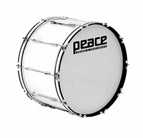 Crescendo Music Peace 10-Lug Marching Bass Drum In White (22 X 10") Percussion 3 Crescendo Music Peace 10-Lug Marching Bass Drum In White (22 X 10") Percussion