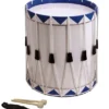 Opus Percussion Samba Drum In White & Blue With Carry Strap & Beaters (35cm X 43cm)