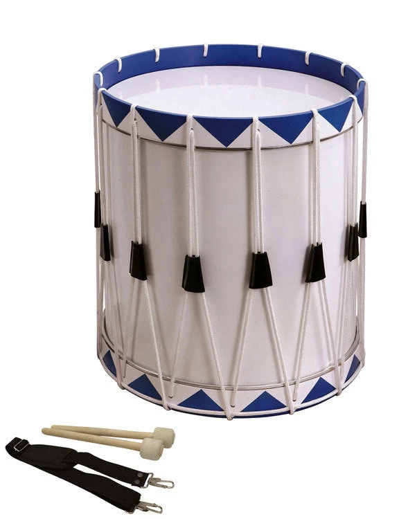 Opus Percussion Samba Drum In White & Blue With Carry Strap & Beaters (35cm X 43cm) 3 Opus Percussion Samba Drum In White & Blue With Carry Strap & Beaters (35cm X 43cm)