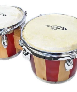 Percussion Plus 6 & 7" Wooden Bongos In 2-Tone Gloss Natural Lacquer Finish
