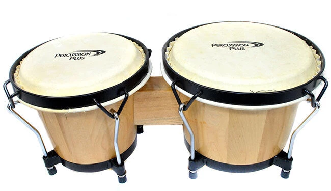 Percussion Plus 6 & 6-3/4" Wooden Bongos In Gloss Lacquer Finish In Bongo Bag 3 Percussion Plus 6 & 6-3/4" Wooden Bongos In Gloss Lacquer Finish In Bongo Bag