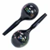 Percussion Plus Large Wooden Maracas In Black & Patterned Finish 2 Percussion Plus Large Wooden Maracas In Black & Patterned Finish