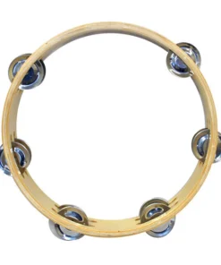 Percussion Plus Wooden Tambourine With 6-Double Rows Of Jingles (2 Sizes)