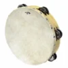 Percussion Plus Wooden Tambourine With Head & 6-Double Rows Of Jingles (2 Sizes)