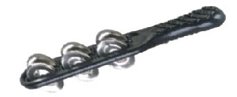 Percussion Plus Jingle Shake With 3-Double Rows Of Jingles In Black 3 Percussion Plus Jingle Shake With 3-Double Rows Of Jingles In Black