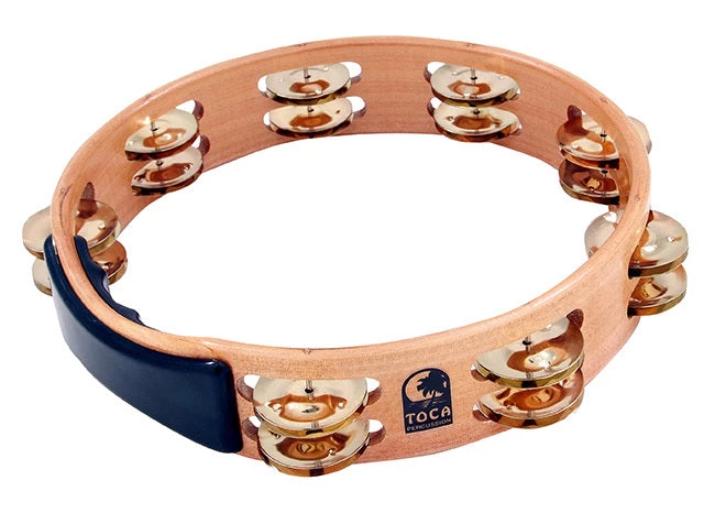 Percussion Toca Acacia Hardwood 10" Tambourine With Brass Jingles 3 Percussion Toca Acacia Hardwood 10" Tambourine With Brass Jingles