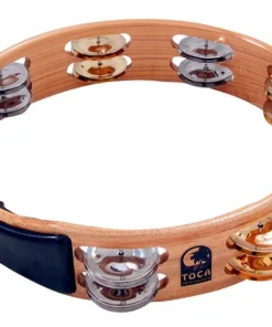 Toca Acacia Hardwood 10" Tambourine With Brass & Nickel Jingles