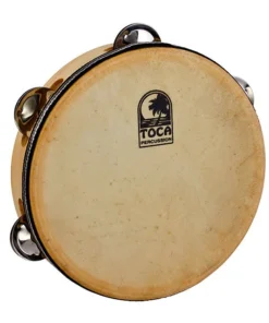 Toca Players Series Wooden 7-1/2" Tambourine With Head & Single Row Of Jingles Percussion