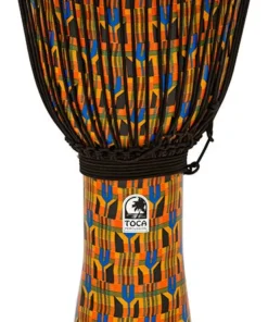 Crescendo Music Percussion Toca Freestyle 2 Series Djembe 14 Inch Kente Cloth With Bag