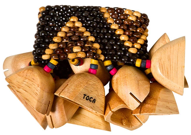 Toca Wood Rattle For Ankle/Wrist Hand Percussion Sound Effect 3 Toca Wood Rattle For Ankle/Wrist Hand Percussion Sound Effect