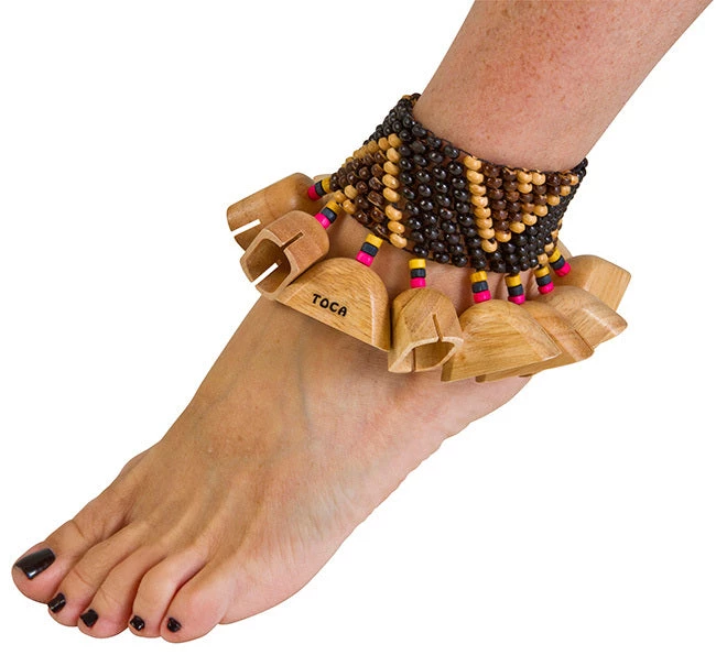 Toca Wood Rattle For Ankle/Wrist Hand Percussion Sound Effect 4 Toca Wood Rattle For Ankle/Wrist Hand Percussion Sound Effect